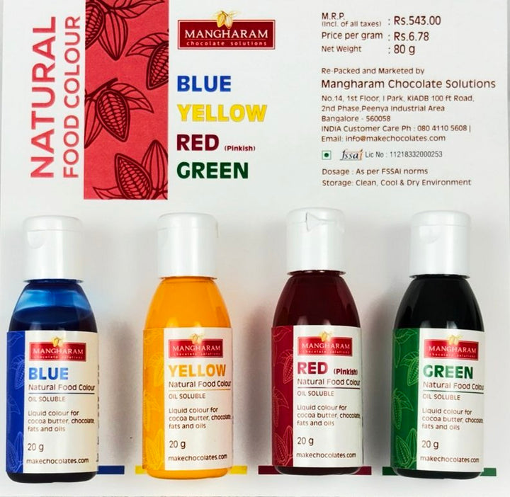 Natural Food Oil Soluble Colour for Chocolate and Cocoa Butter - Set 2