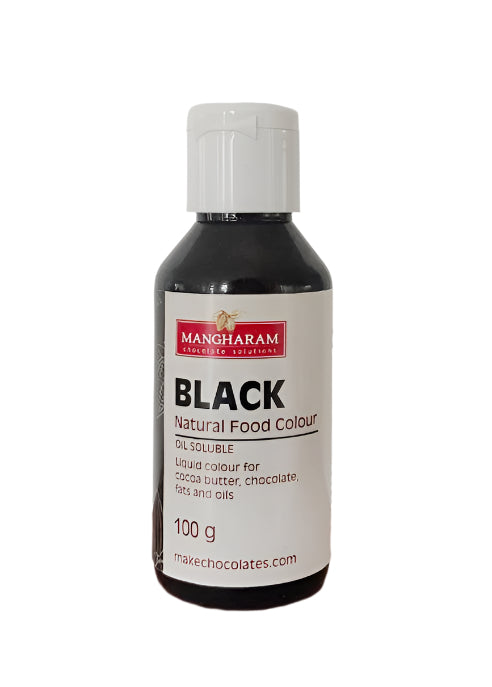 BLACK - Natural Food Oil Soluble Colour for Chocolate and Cocoa Butter ( 100g bottle )