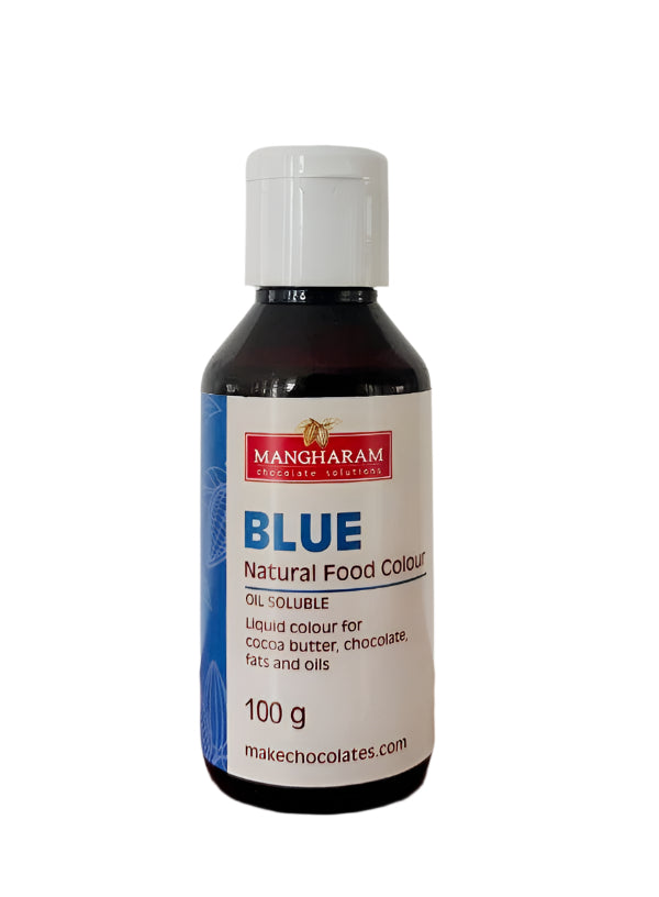 BLUE - Natural Food Oil Soluble Colour for Chocolate and Cocoa Butter ( 100g bottle )