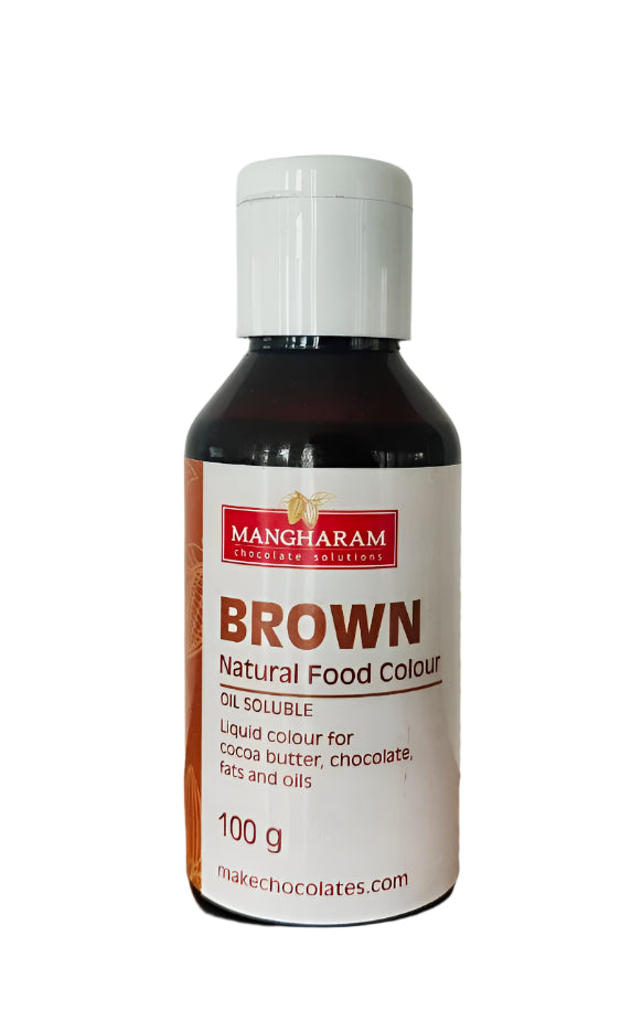 BROWN - Natural Food Oil Soluble Colour for Chocolate and Cocoa Butter ( 100g bottle )