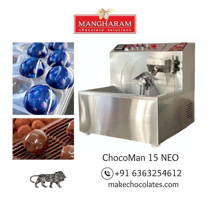 Tempering Machine for chocolate manufactured by Mangharam, Chocoman 15 Neo compatible with Enrober, 15 kg capacity