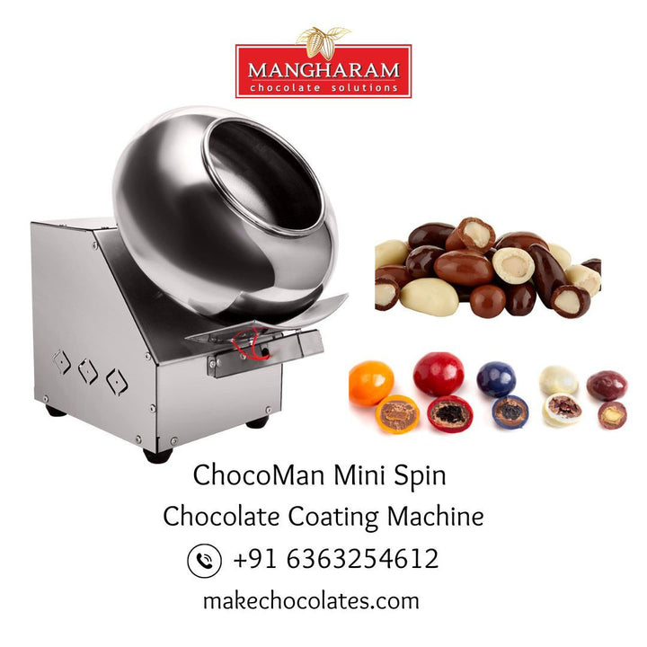 ChocoMan Mini Spin 2 kg Lab model for chocolate coating nuts, dried fruit etc from Mangharam