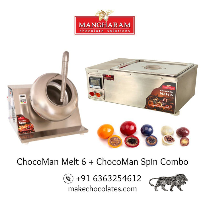 ChocoMan Spin Panning Machine & ChocoMan Melt 6 Chocolate Melter Combo