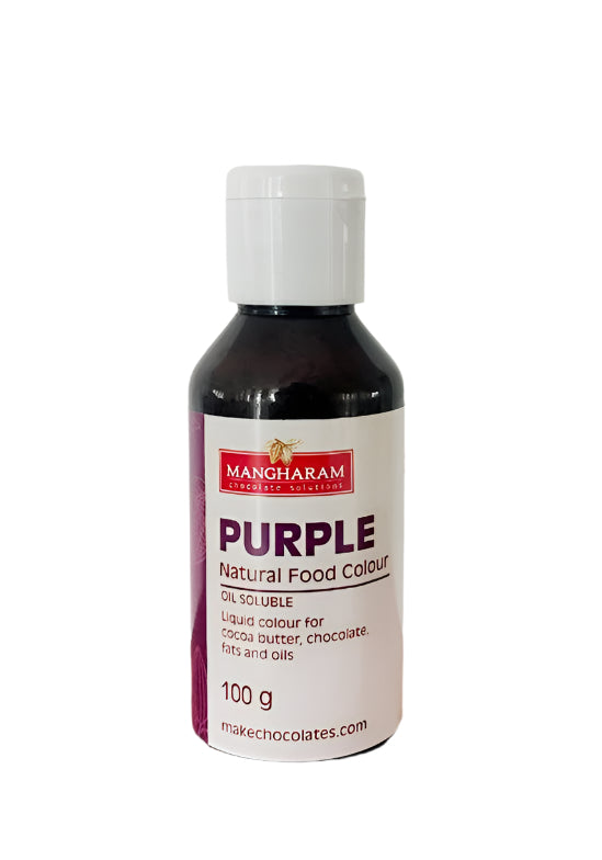 PURPLE - Natural Food Oil Soluble Colour for Chocolate and Cocoa Butter ( 100g bottle )