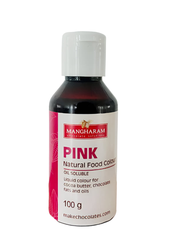 PINK - Natural Food Oil Soluble Colour for Chocolate and Cocoa Butter ( 100g bottle )