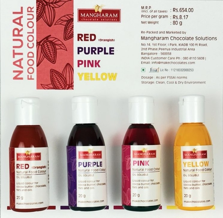 Natural Food Oil Soluble Colour for Chocolate and Cocoa Butter - Set 3