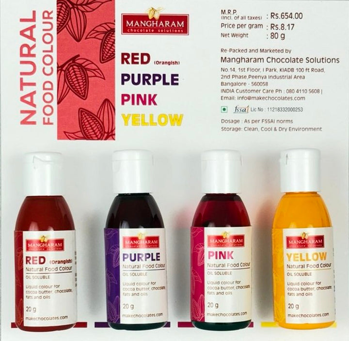 Natural Food Oil Soluble Colour for Chocolate and Cocoa Butter - Set 3