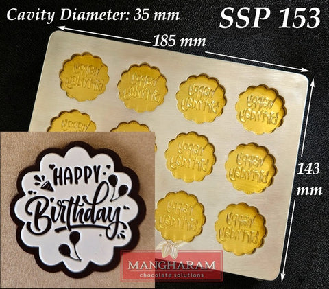Happy Birthday Chocolate Cake Topper Mould SSP 153 from Mangharam
