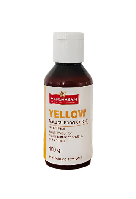 YELLOW - Natural Food Oil Soluble Colour for Chocolate and Cocoa Butter ( 100g bottle )