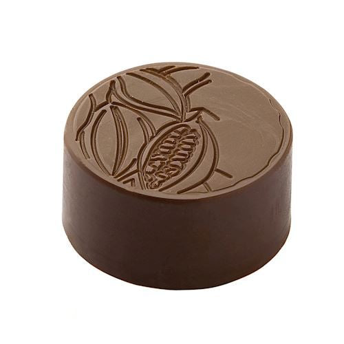 Polycarbonate Chocolate Mould CF0302 Round Shape with Cocoa Bean design