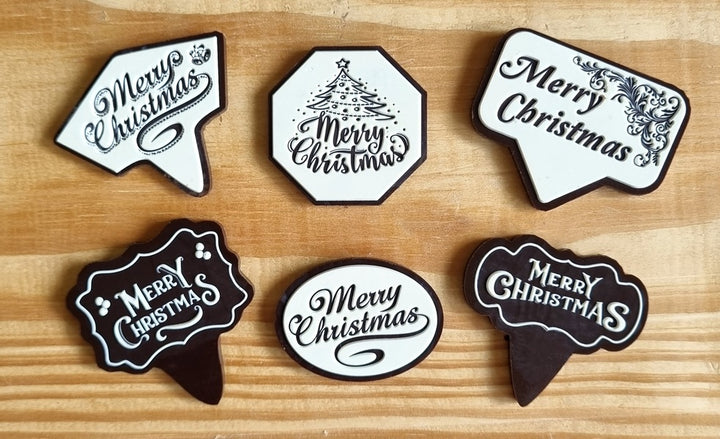 Mangharam Chocolate Cake Topper Mould SSP 135B for Christmas Greetings messages
