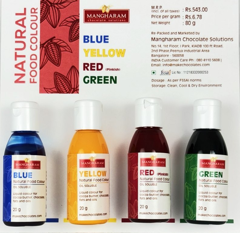 Natural Food Oil Soluble Colour for Chocolate and Cocoa Butter - Set 2