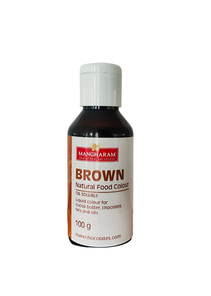 BROWN - Natural Food Oil Soluble Colour for Chocolate and Cocoa Butter ( 100g bottle )