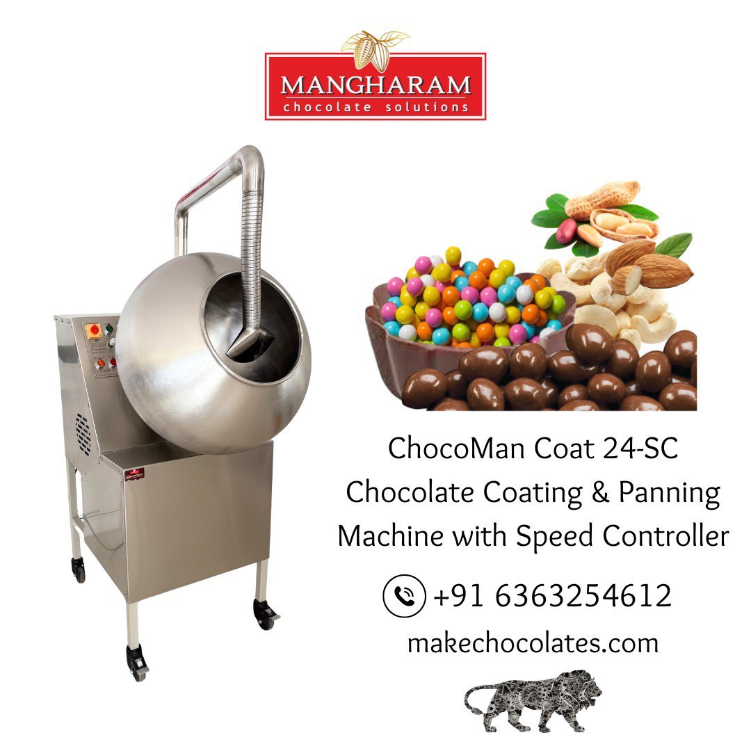 ChocoMan  Coat 24 Coating & Panning Machine from Mangharam Chocolate Solutions, 12-14 kg batch