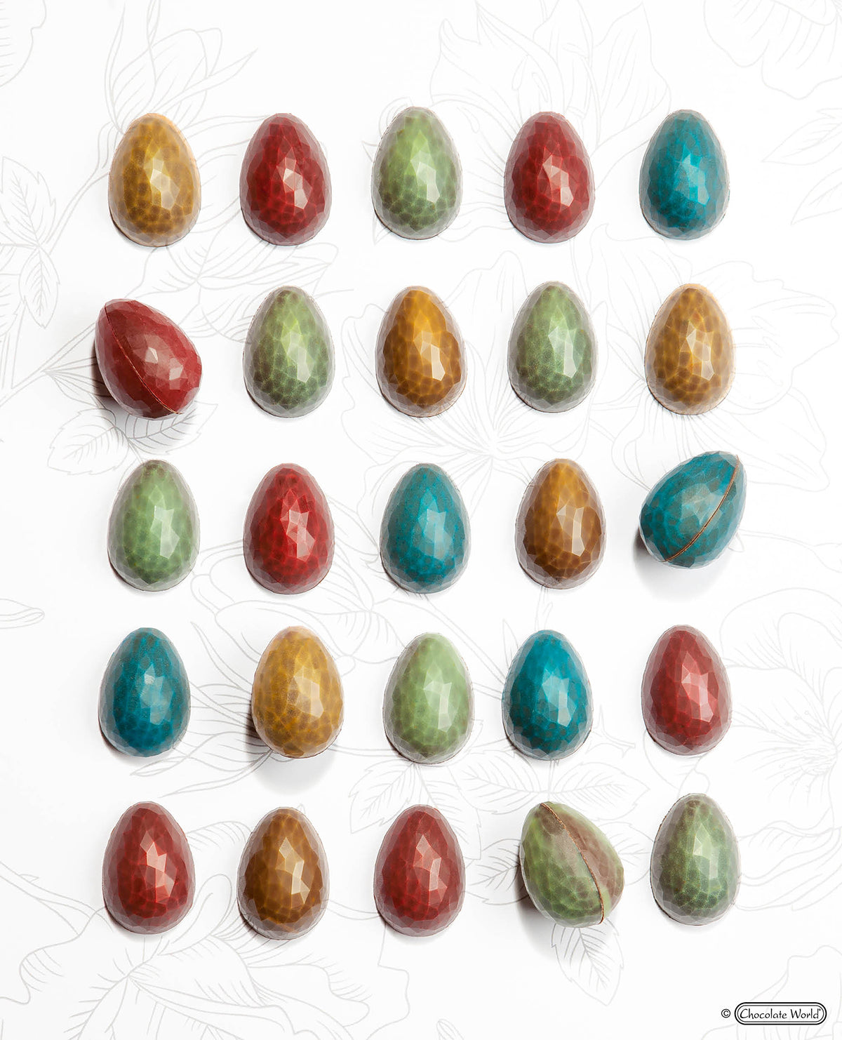 Chocolate World RM1891 / 5.5 g / 24 Cavities Polycarbonate Easter Egg