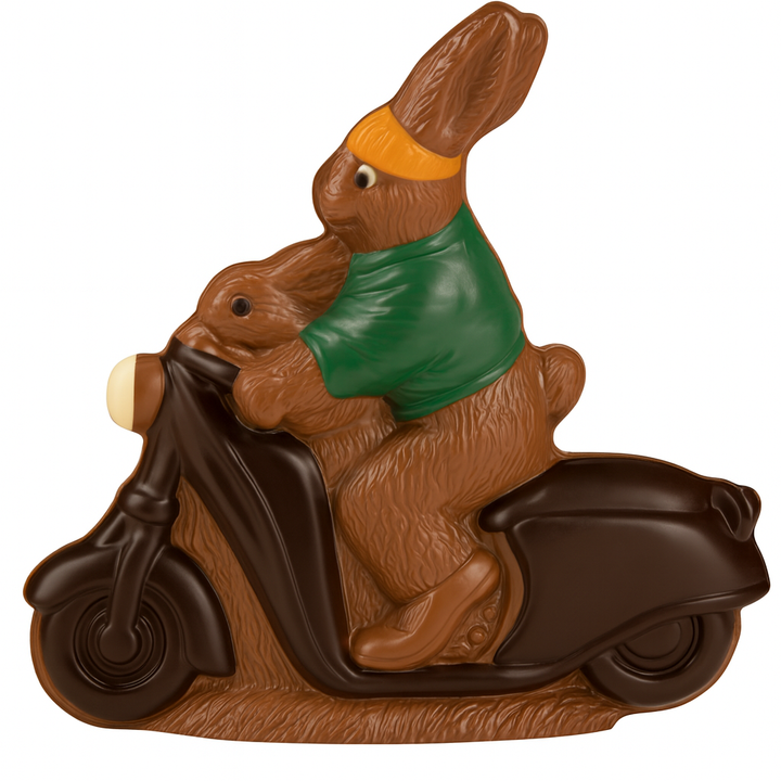 Polycarbonate Euro Chocolate RH2580 Bunny on Scooter Chocolate Mould from Mangharam Chocolate Solutions, India
