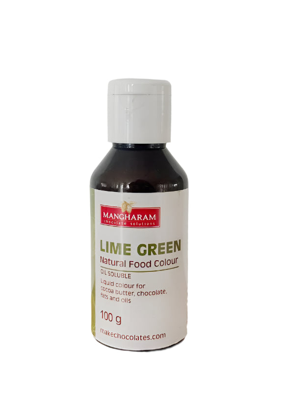 LIME GREEN - Natural Food Oil Soluble Colour for Chocolate and Cocoa Butter ( 100g bottle )