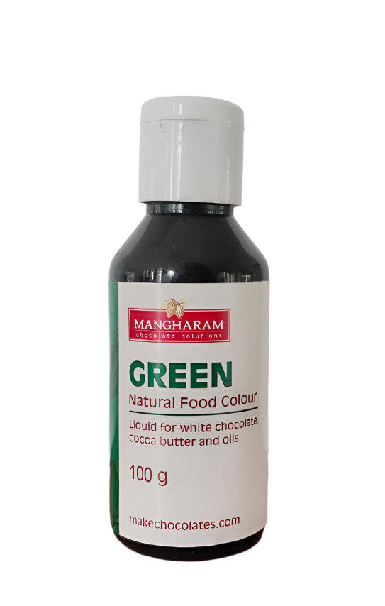 GREEN - Natural Food Oil Soluble Colour for Chocolate and Cocoa Butter ( 100g bottle )