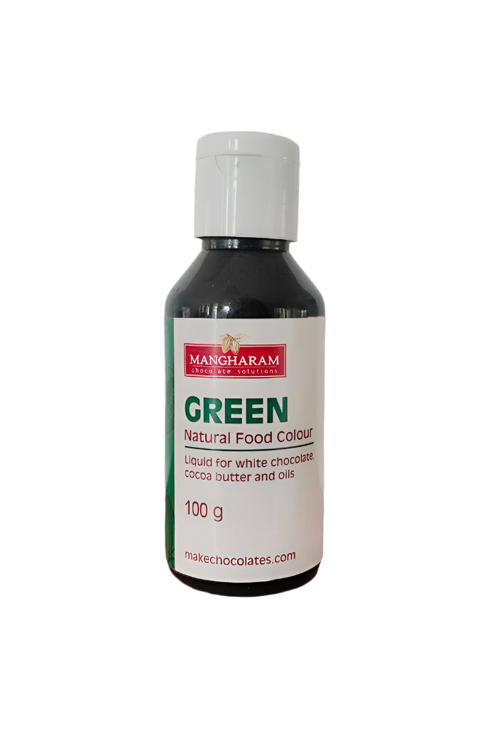 GREEN - Natural Food Oil Soluble Colour for Chocolate and Cocoa Butter ( 100g bottle )