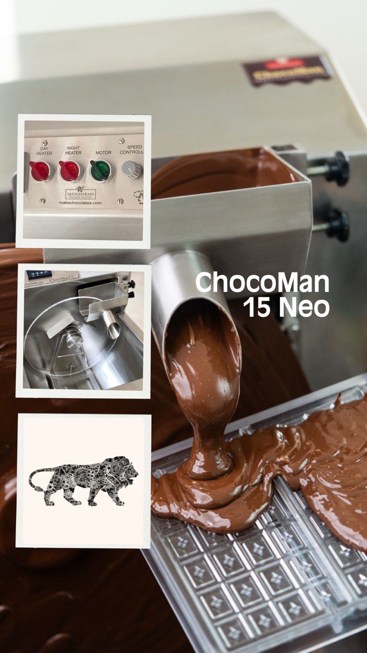 Choco様 ChocoMan 15 Neo Chocolate Machine with SS Trolley – Mangharam