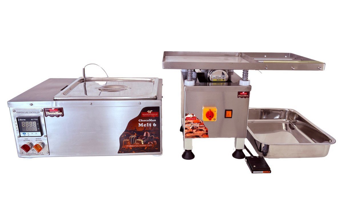 ChocoMan 6 Melter, 8Kg Warmer & Vibrating Table Combo Machines from Mangharam
