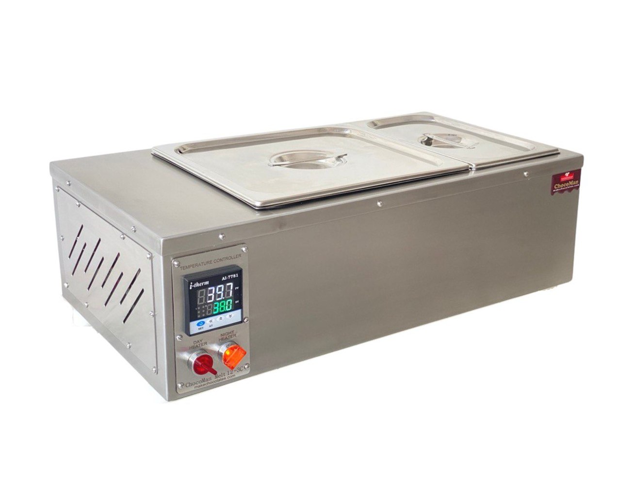 ChocoMan Melt 12-2C, 2 Tub 12 Kg Chocolate Melter / Warmer with Night Heat Mode