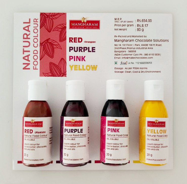 Natural Food Oil Soluble Colour for Chocolate and Cocoa Butter - Set 3