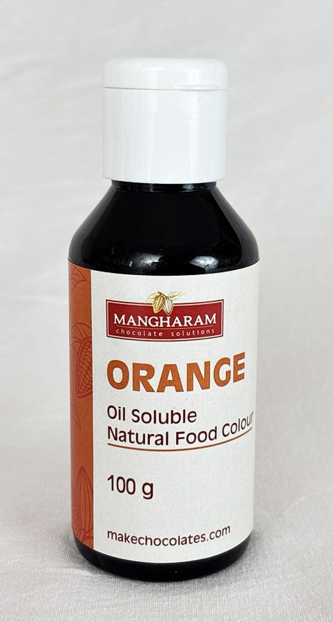 ORANGE - Natural Food Oil Soluble Colour for Chocolate and Cocoa Butter ( 100g bottle )