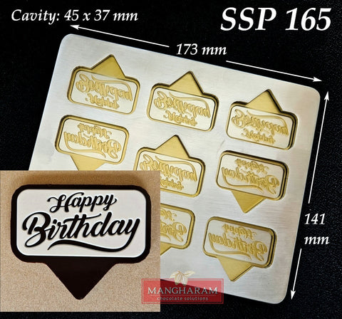 Happy Birthday Chocolate Cake Topper Mould SSP 165 from Mangharam