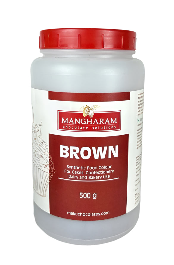 BROWN - Mangharam Synthetic Food Colour Powder combo for Bakery, Cake, Sugar Confectionery ( 500g Bottle )