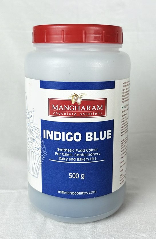 INDIGO BLUE - Mangharam Synthetic Food Colour Powder combo for Bakery, Cake, Sugar Confectionery ( 500g Bottle )