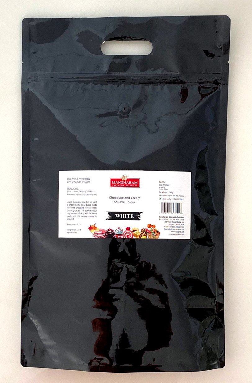 Mangharam Chocolate & Cream soluble Colour WHITE - 1 Kg standipack