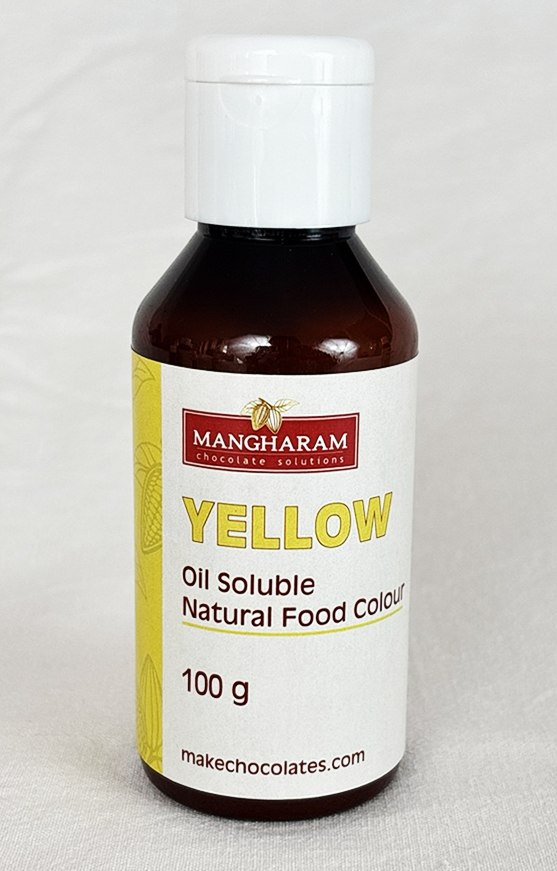 YELLOW - Natural Food Oil Soluble Colour for Chocolate and Cocoa Butter ( 100g bottle )
