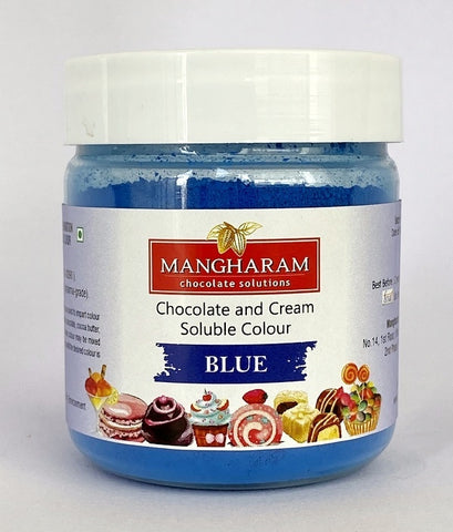 Mangharam Chocolate Colour BLUE - 25 gms Jar - Mangharam Chocolate Solutions