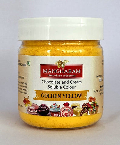 Mangharam Chocolate Colour GOLDEN YELLOW - 25 gms Jar - Mangharam Chocolate Solutions