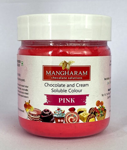 Mangharam Chocolate Colour PINK - 25 gms Jar - Mangharam Chocolate Solutions