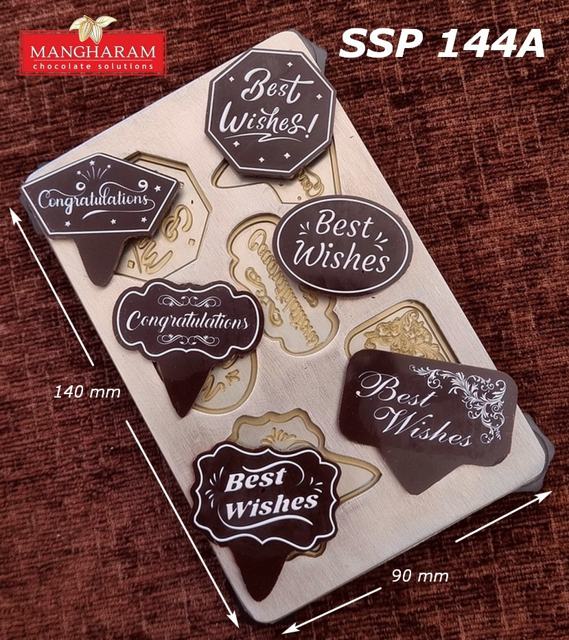 Best Wishes & Congratulations Chocolate Cake Topper Mould SSP 144A from Mangharam