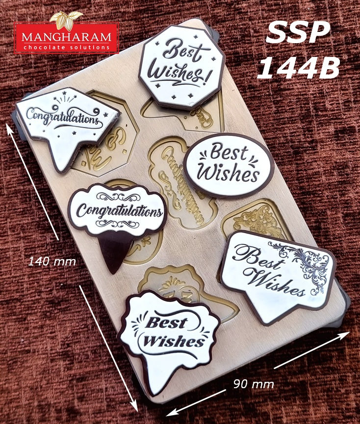 Mangharam Chocolate Cake Topper Mould SSP 144B for Best Wishes & Congratulations cake toppers