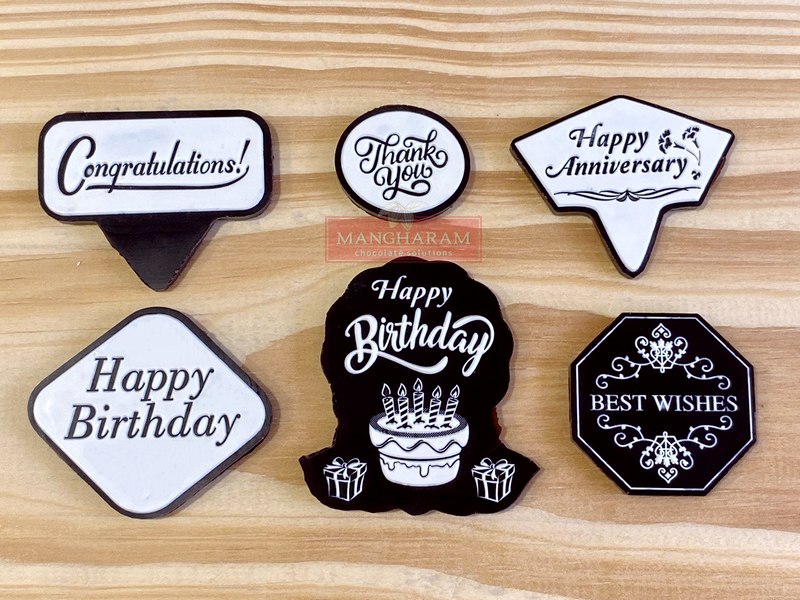 Mangharam Chocolate Cake Topper Mould SSP 120A for Greetings & Wishes Messages