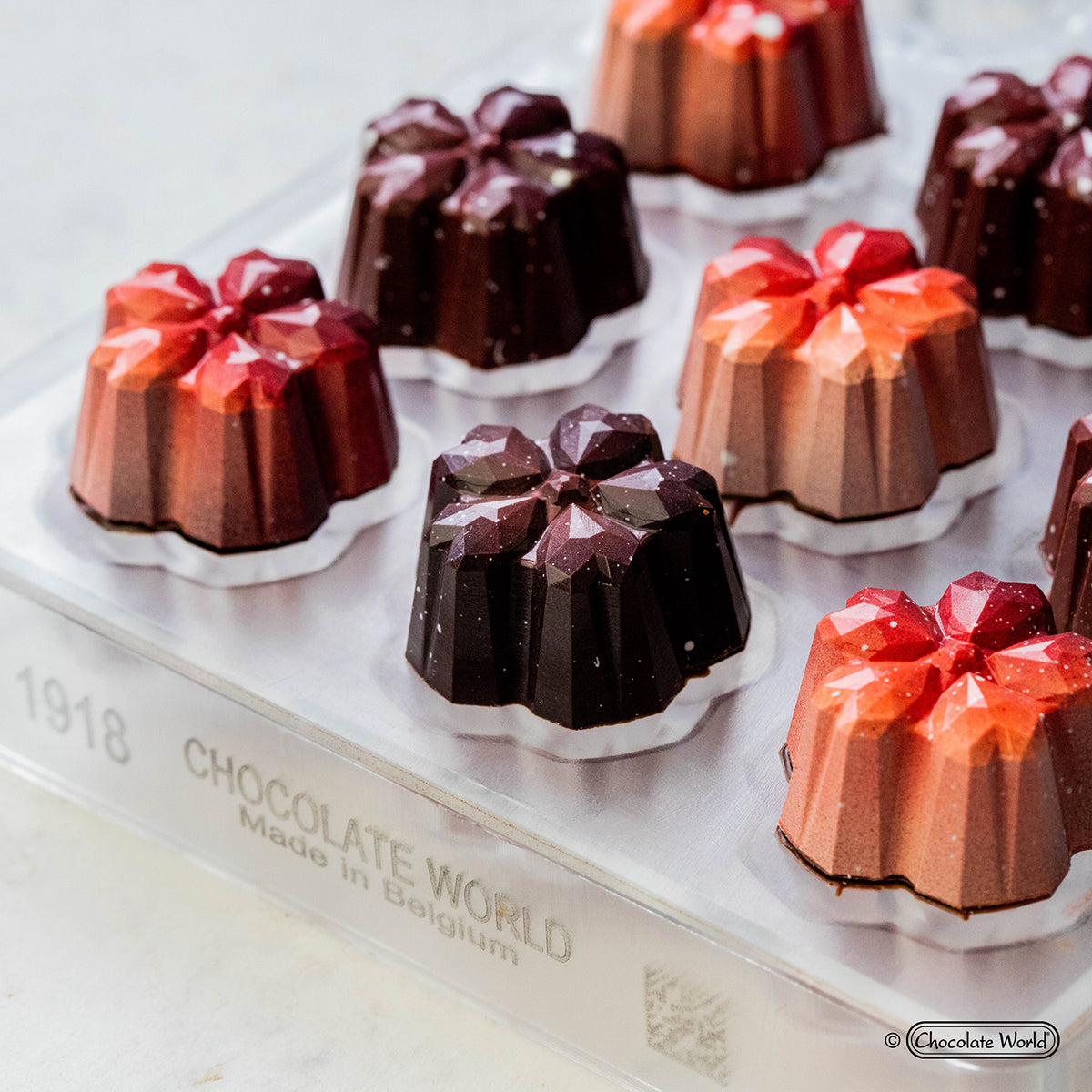 Chocolate World RM1918 / 9.5 g / 21 Cavities Polycarbonate Mould