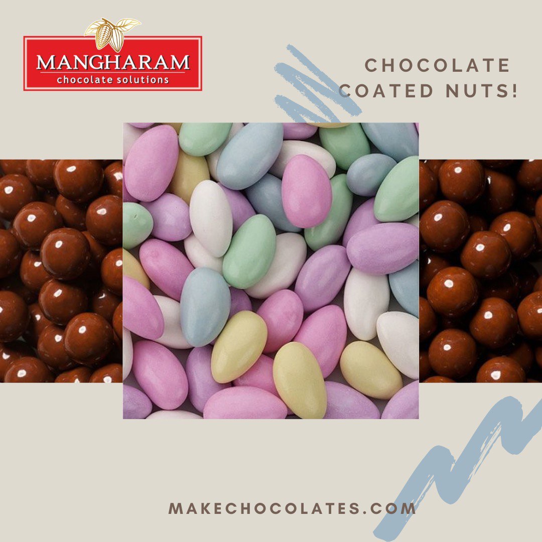 Jordan Almonds and Chocolate coated Hazelnut can be manufactured in ChocoMan Spin Coating and Panning machine from Mangharam