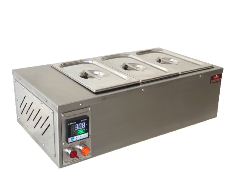 ChocoMan Melt 12-3C, 3 Tub 12 Kg Chocolate Melter / Warmer with Night Heat Mode