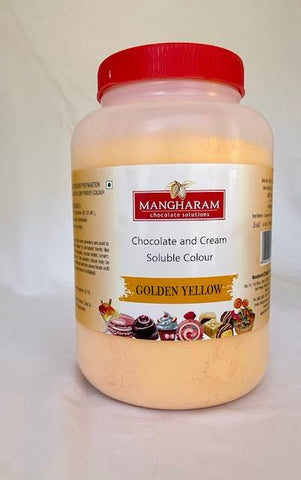 Mangharam Chocolate GOLDEN YELLOW Colour - 500 gms Jar - Mangharam Chocolate Solutions