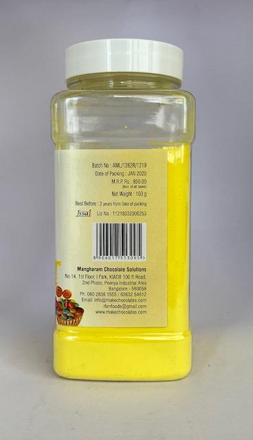 Mangharam Chocolate Colour LEMON YELLOW - 100 gms Jar - Mangharam Chocolate Solutions