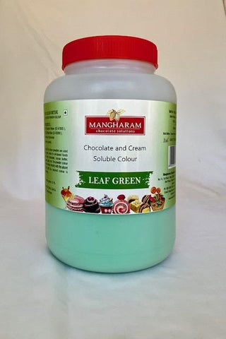 Mangharam Chocolate Colour LEAF GREEN - 500 gms Jar - Mangharam Chocolate Solutions