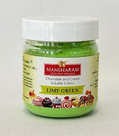 Mangharam Chocolate Colour LIME GREEN - 25 gms Jar - Mangharam Chocolate Solutions