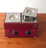 ChocoMan Two Cute Mild Steel Chocolate Melter-Maroon Colour from Mangharam Chocolate solutions