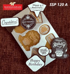 Mangharam Chocolate Cake Topper Mould SSP 120A for Greetings & Wishes Messages