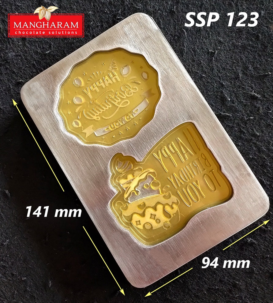Mangharam Chocolate Cake Topper Mould SSP 123 Happy Birthday Message