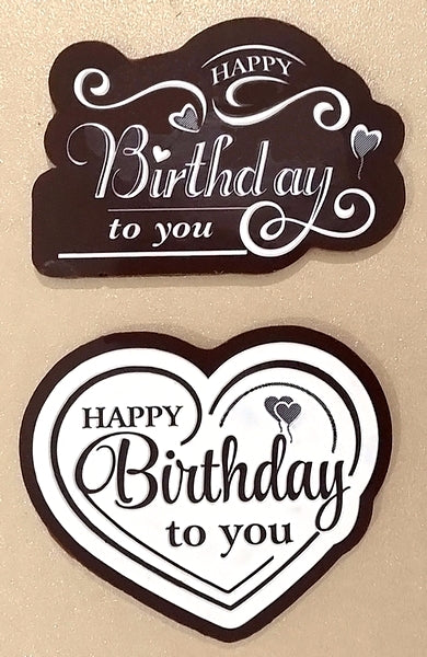 Mangharam Chocolate Cake Topper Mould SSP 126A Happy Birthday Message